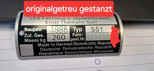 Rahmen s51 typenschild - rahmen,